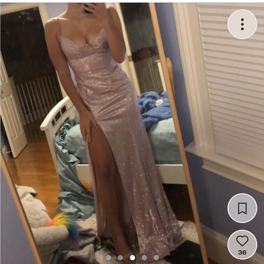 Andrea & Leo A0999 dress rose pink size 2 sparkle NWT sweetheart prom dress - Picture 6 of 8